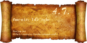 Amrein Tünde névjegykártya