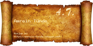 Amrein Tünde névjegykártya