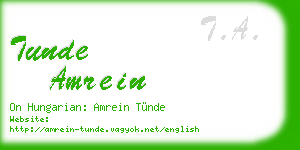 tunde amrein business card
